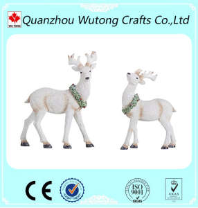 Resin Christmas Ornament Deer Statues Holiday Home Decoration