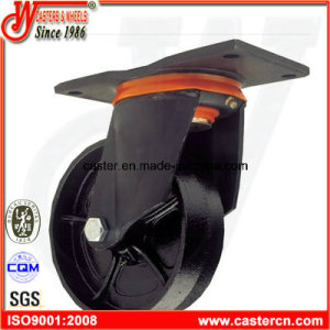 6 Inch Swivel and Fixed Black Dust Bin Iron Castors