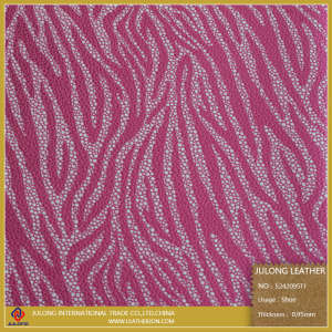 Pink Zebra Pattern Synthetic Leather for Shoes (S242095TJ)
